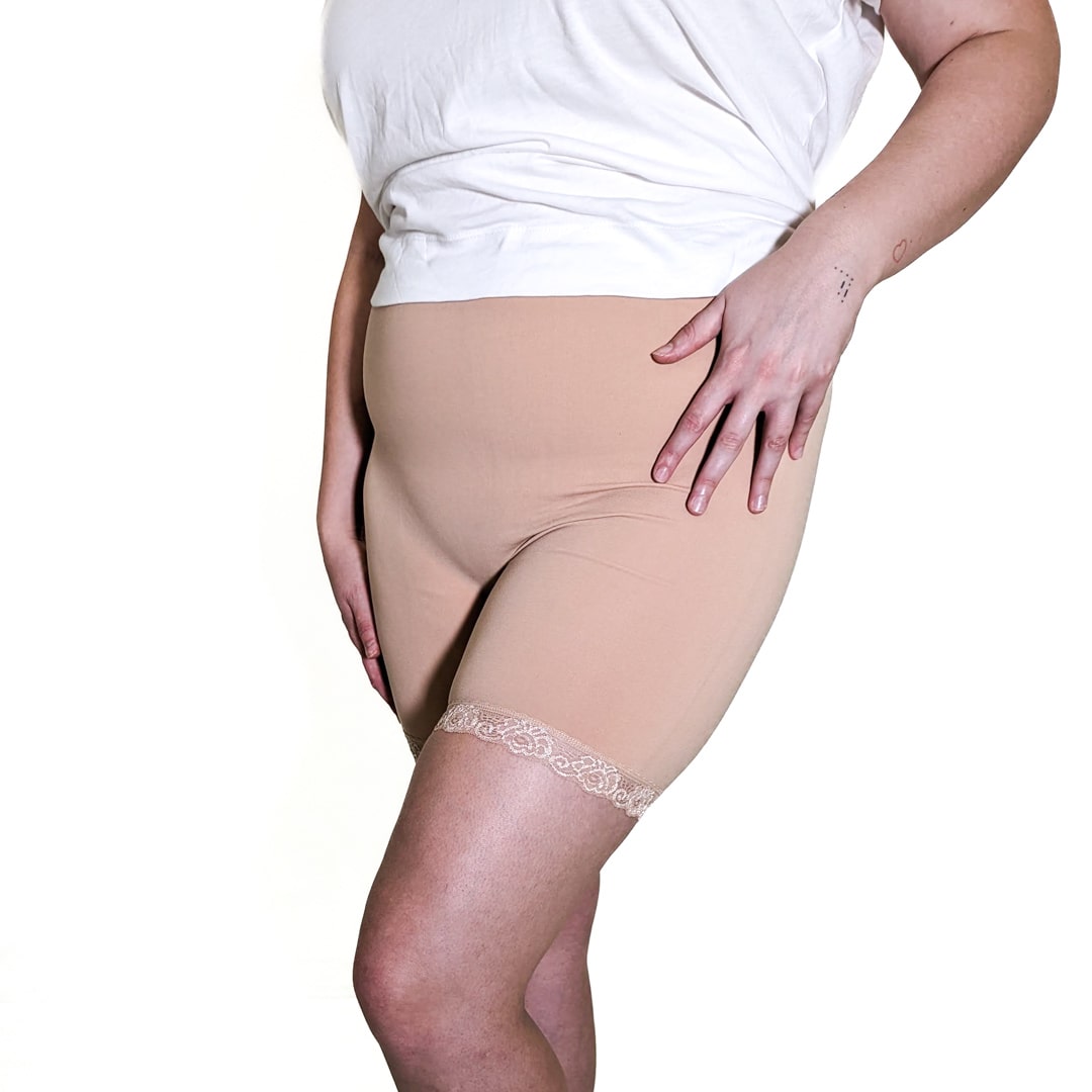 High Rise Anti-Chafing Panty Short by Thigh Society • THE PLUS-SIZE  BACKPACKER
